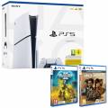 sony consola ps5 sony playstation 5 slim 1tb chasis d + uncharted legacy collection + helldivers