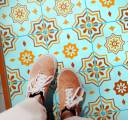 tenvinilo - alfombras vinÃ­licas alfombras vinÃ­licas de azulejos mosaico naranja y azul