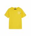 tommy hilfiger - camiseta para niño amarilla - logo en la espalda 6a, amarillo
