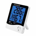 tomtop digital hygrometer thermometer indoor temperature monitor humidity gauge large lcd weather station alarm clock with calendar hourly reminder and max min memory htc-1