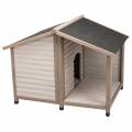 trixie natura caseta lodge con terraza para perros - s: 100 x 82 x 90 cm (an x p x al) - gris
