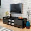 vidaxl mueble bajo para tv 2 armarios 2 estantes negro brillo 35x120x40,5 cm