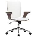vidaxl silla de oficina catania giratoria madera curva blanco/gris 92/104xx69x61 cm