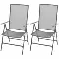 vidaxl sillas de jardÃ­n apilables 2 unidades acero gris