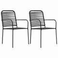 vidaxl sillas de jardÃ­n 2 unidades cuerda de algodÃ³n y acero negro
