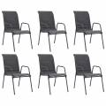 vidaxl sillas de jardÃ­n apilables 6 uds acero textilene gris antracita