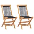 vidaxl sillas de jardÃ­n plegables 2 uds madera maciza de teca y cuerda