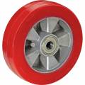 wicke cubierta de poliuretano en rojo, sobre llanta de aluminio, rodamiento de bolas, Ã˜ x anchura de la rueda 200 x 50 mm