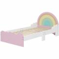 zonekiz cama infantil de madera 143x74x66 cm en forma de arcoÃ­ris mueble de dormitorio moderno carga 80 kg rosa